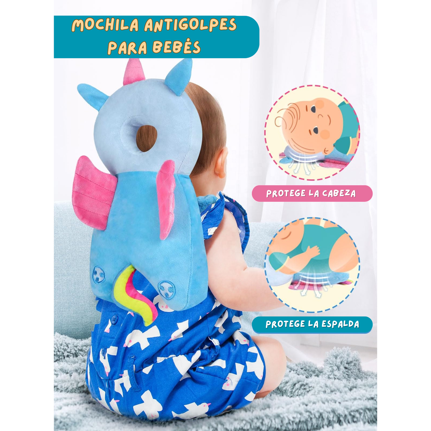 PACK Mochila Antigolpes para Bebés (-40%) + 8 ESQUINEROS + RODILLERAS