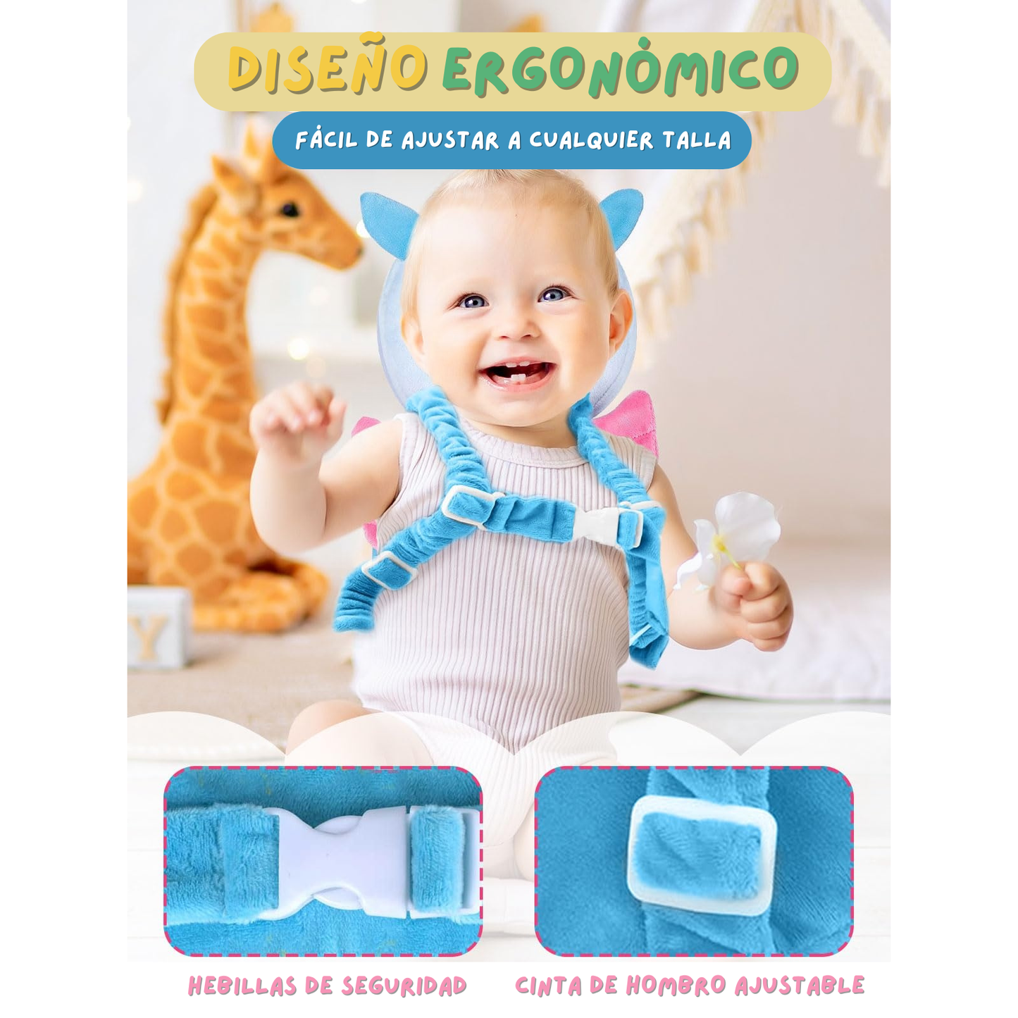 PACK Mochila Antigolpes para Bebés (-40%) + 8 ESQUINEROS + RODILLERAS