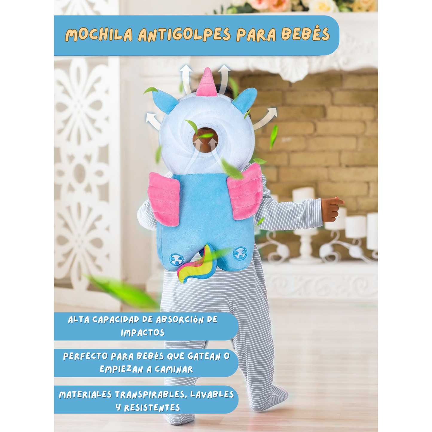 PACK Mochila Antigolpes para Bebés (-40%) + 8 ESQUINEROS + RODILLERAS